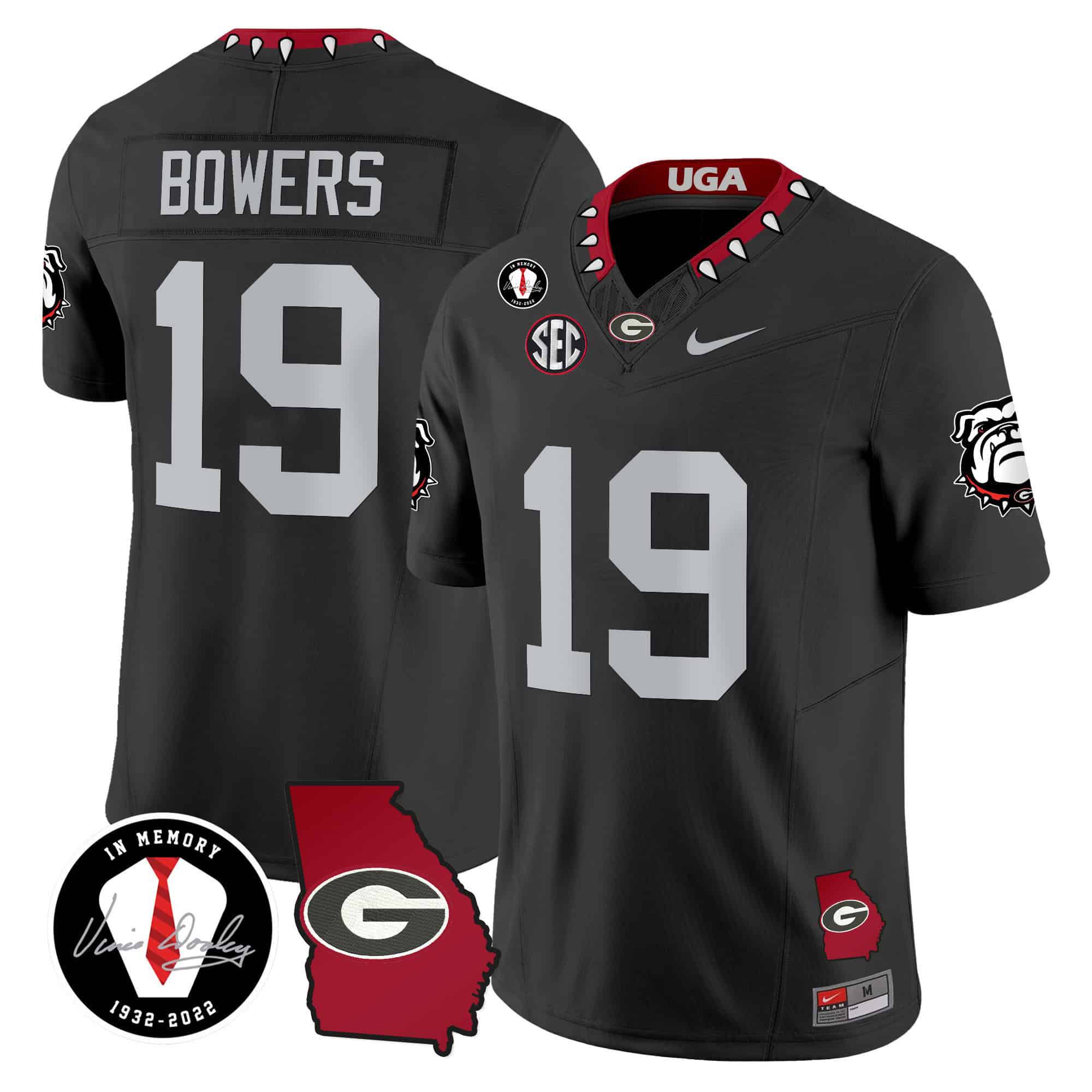 Men Georgia Bulldogs #19 Bowers Black 2024 Nike Vapor NCAA Jersey style 2